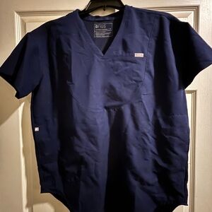 Figs Blue V-Neck Scrub Top